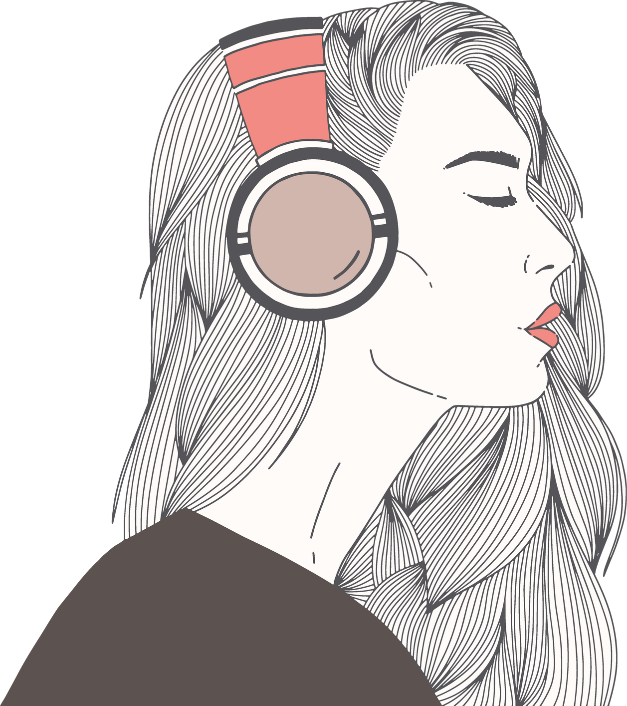 Lady Listening to Music